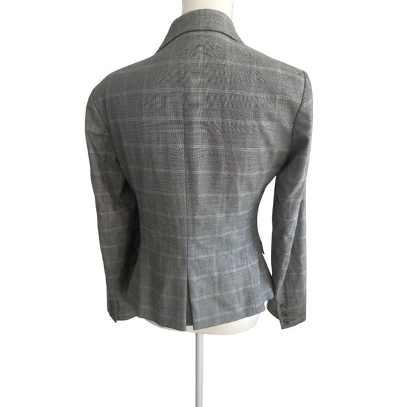SAKS FIFTH AVENUE Light Gray Plaid Jacket Blazer Size 6 - Picture 6 of 7